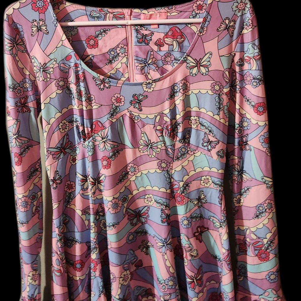 Dolls Kill Groovy Galaxy Long Sleeve Dress